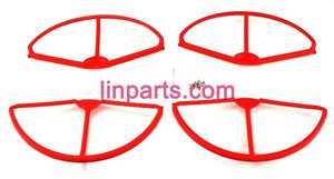 LinParts.com - XK X380 X380-A X380-B X380-C RC Quadcopter Spare Parts: protection set【Red】