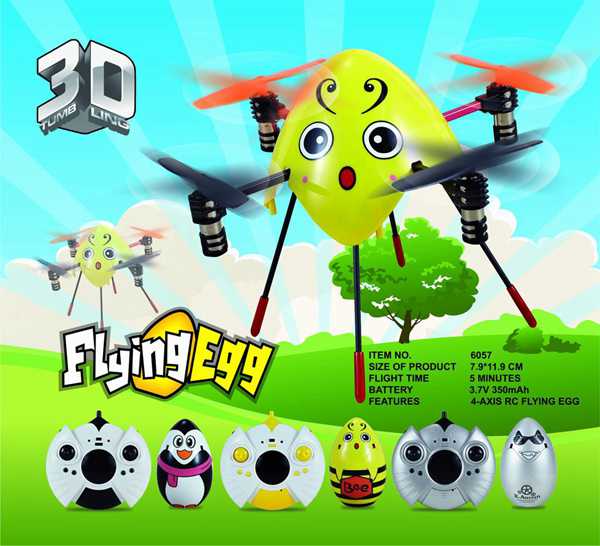 LinParts.com - Cheerson 6057 4CH 6 Axis Gyro 2.4GHz Cute Flying Egg