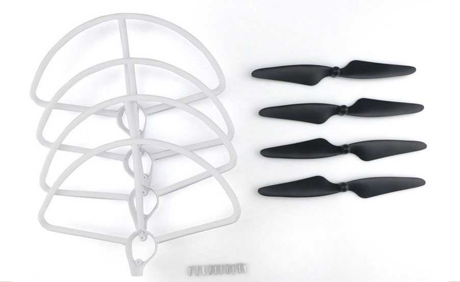 LinParts.com - Hubsan X4 FPV Brushless H501S RC Quadcopter Spare Parts: Main blades + protection frame [Black+ White]