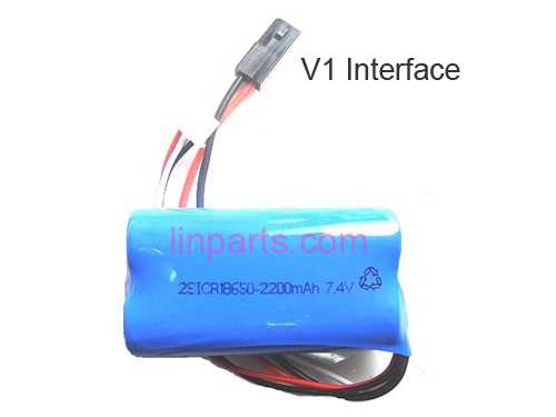 LinParts.com - New Battery 7.4V 2200mAh (Black V1 plug)