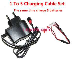 LinParts.com - SYMA X7 RC Quad Copter Spare Parts:1 to 5 wall charger + charging plug lines 