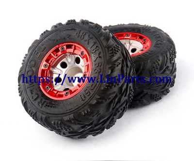 LinParts.com - Wltoys 12428 B RC Car Spare Parts: Left Right 100mm Increase Widening tire component 4pcs [red]