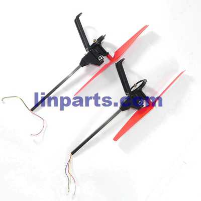 LinParts.com - WLtoys WL Q212 Q212G Q212K Q212GN Q212KN RC Quadcopter Spare Parts: Side bar & motor set (1x Forward set + 1x Reverse set)[Red]