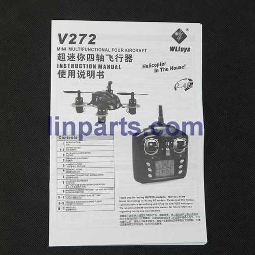 LinParts.com - WL Toys V272 2.4G 4 Channel 6 Axis GYRO Nano RC Quadcopter Drone RTF Spare Parts: English manual book