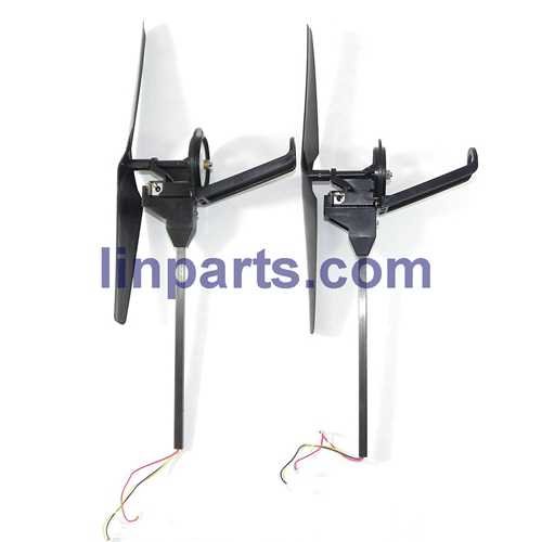 LinParts.com - WLtoys V666 5.8G FPV 6 Axis RC Quadcopter With HD Camera Monitor RTF Spare Parts: Side bar & motor set (Forward + Reverse)[Black]