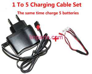 LinParts.com - WLtoys WL V988 Helicopter Spare Parts: 1 to 5 wall charger and charging plug lines