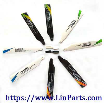 LinParts.com - WLtoys WL V966 Helicopter Spare Parts: main rotor set(4 colors main rotor blade + 2 colors Tail blade)