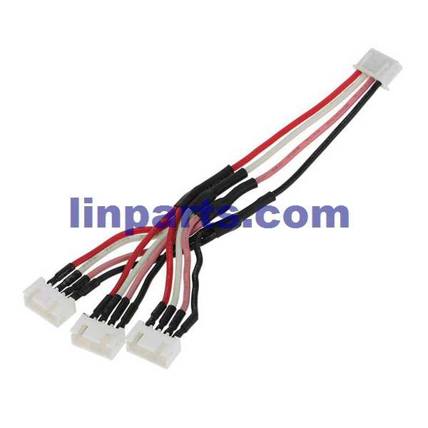 LinParts.com - XK X380 X380-A X380-B X380-C RC Quadcopter Spare Parts: 1 to 3 Charging Cable [Charger 3x 11.1V 25C 5600mAh Battery]