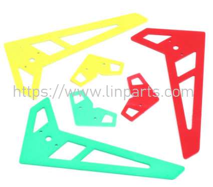 LinParts.com - ALZRC Devil X360 RC Helicopter Spare Parts: Vertical horizontal wing 1.5mm Yellow/Green/Red