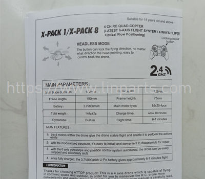 LinParts.com - Attop X Pack 8 RC Drone Spare Parts: English manual