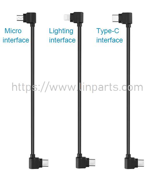 Autel EVO Lite / Lite+ / Lite Plus RC Drone Spare Parts: USB cable-Lighting/Micro Type B/Type C