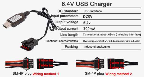6.4V USB Charger [SM-4P plug]