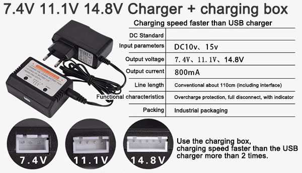 7.4V、11.1V、14.8V Charger + Charging box