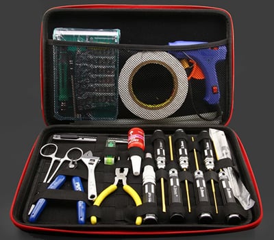 RC Tool Kit with Soldering Iron – For Helis, Quadcopters, Planes, Drones & Gliders RC Tool Kit with Soldering Iron – For Helis, Quadcopters, Planes, Drones & Gliders