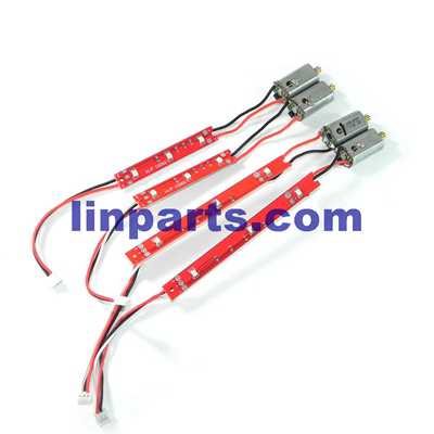 LinParts.com - Cheerson CX-35 RC Quadcopter Spare Parts: 4pcs Motor + 4pcs LED Light Board + 4pcs 3pin Environmental Terminal Wire