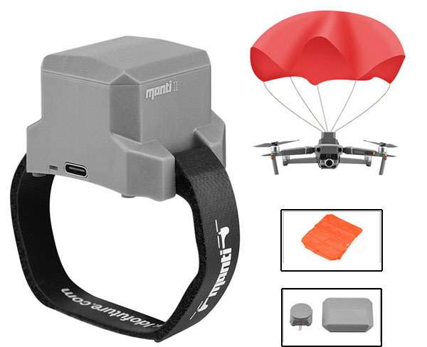 LinParts.com - DJI Mavic Pro Drone spare parts: Parachute + power kit + red umbrella cloth - Click Image to Close