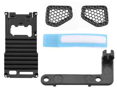LinParts.com - DJI Mini 2 Drone spare parts: Gimbal flexible flat cable pressing parts + middle frame decoration net + front light guide light column + heat sink - Click Image to Close