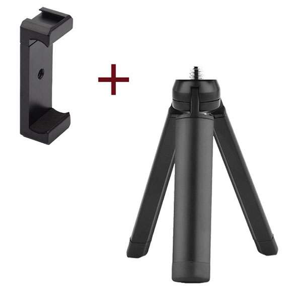 LinParts.com - DJI Osmo Pocket 1/2 spare parts: Small metal tripod + mobile phone holder - Click Image to Close