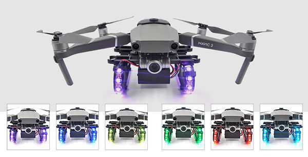 LinParts.com - DJI Mavic 2 Drone Spare Parts: LED Marquee landing gear Night flight Indicator light damping Anti-fall Tripod