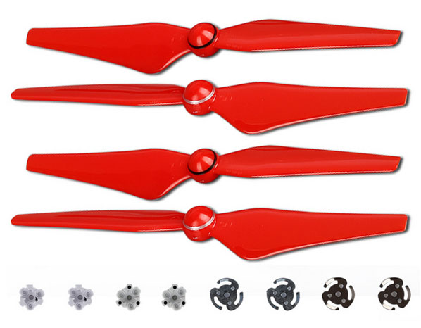 LinParts.com - DJI Phantom 4 Drone Spare Parts: 9450S Propeller + aluminum base [Red]1set