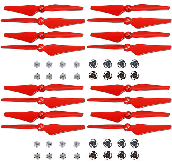 LinParts.com - DJI Phantom 4 Drone Spare Parts: 9450S Propeller + aluminum base [Red] 4set