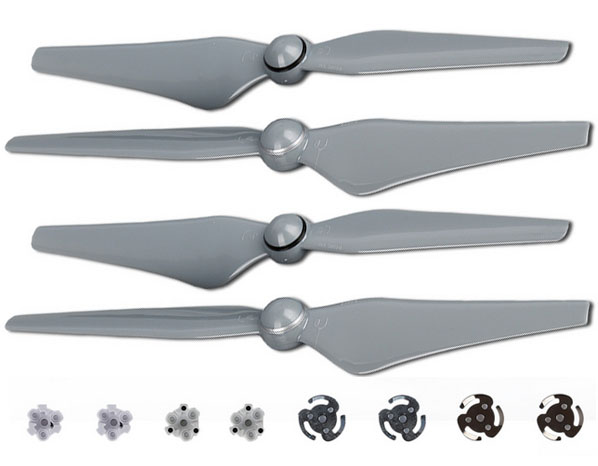 LinParts.com - DJI Phantom 4 Drone Spare Parts: 9450S Propeller + aluminum base [Grey]1set