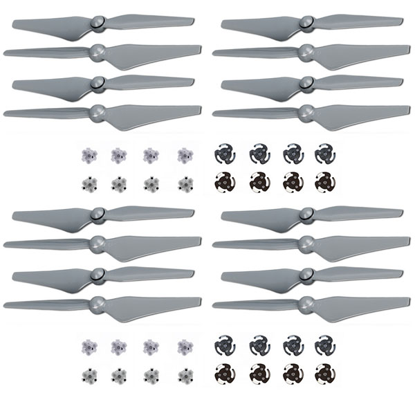 LinParts.com - DJI Phantom 4 Drone Spare Parts: 9450S Propeller + aluminum base [Grey] 4set