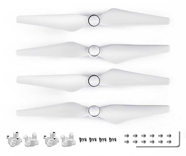 LinParts.com - DJI Phantom 4 Pro Drone Spare Parts: Phantom 4 Pro 9450S Propeller + aluminum base [White]1set