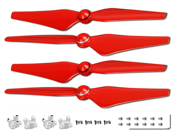 LinParts.com - DJI Phantom 4 Pro Drone Spare Parts: Phantom 4 Pro 9450S Propeller + aluminum base [Red]1set - Click Image to Close