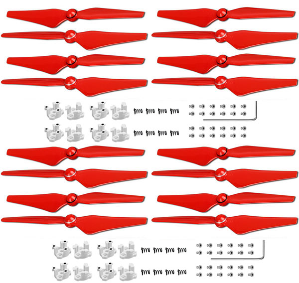 LinParts.com - DJI Phantom 4 Pro Drone Spare Parts: Phantom 4 Pro 9450S Propeller + aluminum base [Red] 4set - Click Image to Close