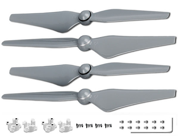 LinParts.com - DJI Phantom 4 Pro Drone Spare Parts: Phantom 4 Pro 9450S Propeller + aluminum base [Grey]1set - Click Image to Close