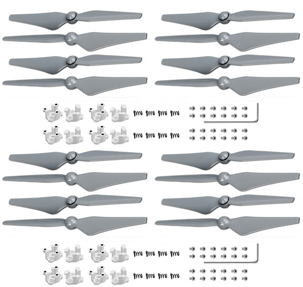 LinParts.com - DJI Phantom 4 Pro Drone Spare Parts: Phantom 4 Pro 9450S Propeller + aluminum base [Grey] 4set