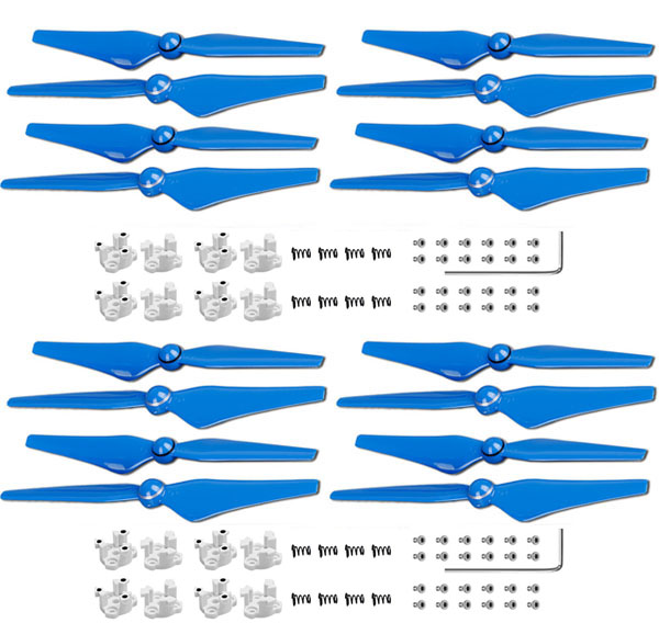 LinParts.com - DJI Phantom 4 Pro Drone Spare Parts: Phantom 4 Pro 9450S Propeller + aluminum base [Blue] 4set