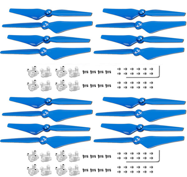LinParts.com - DJI Phantom 4 Pro Drone Spare Parts: Phantom 4 Pro 9450S Propeller + aluminum base [Blue] 4set