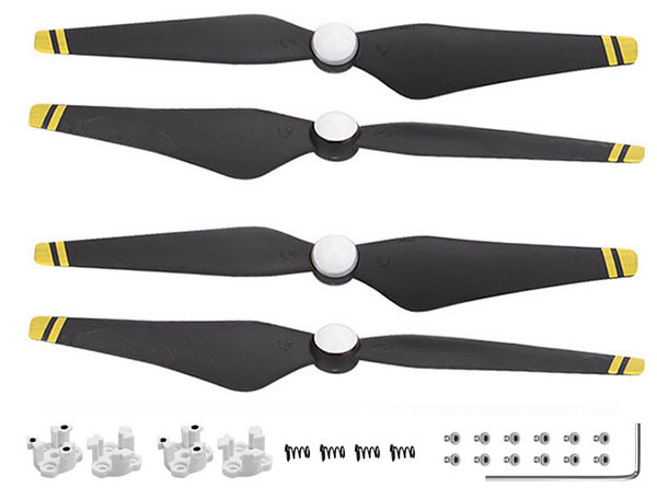 LinParts.com - DJI Phantom 4 Pro Drone Spare Parts: Phantom 4 Pro 9450S Propeller + aluminum base [Golden edge]1set - Click Image to Close