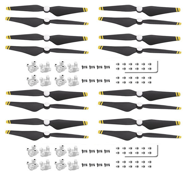 LinParts.com - DJI Phantom 4 Pro Drone Spare Parts: Phantom 4 Pro 9450S Propeller + aluminum base [Golden edge] 4set