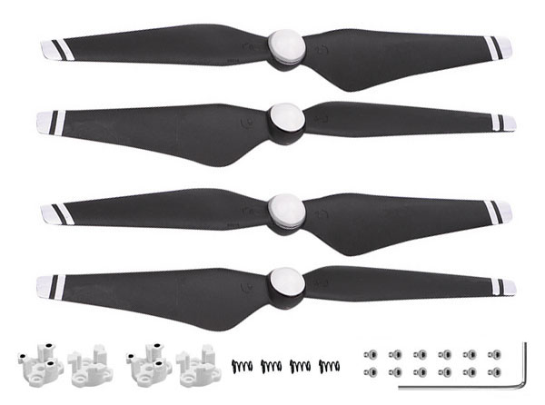 LinParts.com - DJI Phantom 4 Pro Drone Spare Parts: Phantom 4 Pro 9450S Propeller + aluminum base [Silver edge]1set