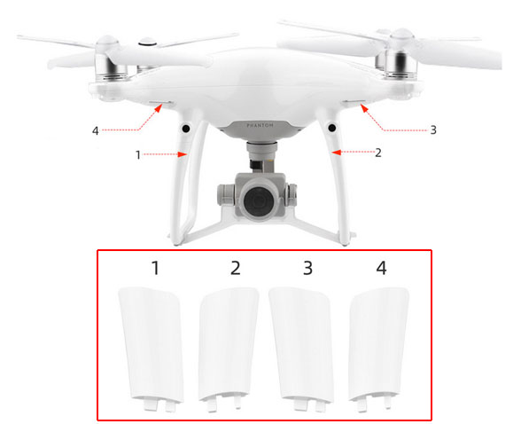 LinParts.com - DJI Phantom 4 / 4 Pro Drone spare parts: Tripod antenna cover - Click Image to Close