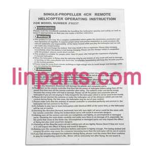 Feixuan Fei Lun RC Helicopter FX037 Spare Parts: English manual book