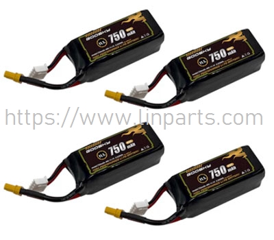 LinParts.com - GOOSKY S2 RC Helicopter Spare Parts: 11.1V 750mAh battery 4pcs - Click Image to Close