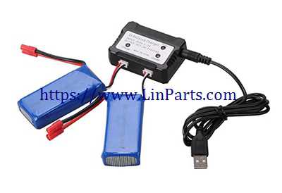 LinParts.com - Holy Stone HS300 RC Quadcopter Spare Parts: 2-In-1 Charger + 2Pcs 7.4V 2000mAh Battery - Click Image to Close