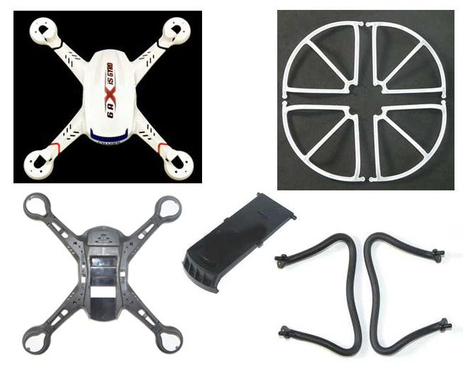 LinParts.com - Holy Stone F181 F181C F181W RC Quadcopter Spare Parts: Upper cover (white)+Lower cover+Battery cover+Protection frame (white)+Undercarriage