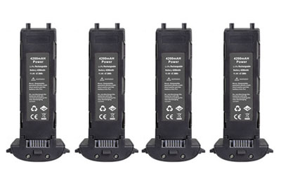 LinParts.com - Hubsan Zino Pro RC Drone Spare Parts: 11.4V 4200mAh Battery[Black]4pcs