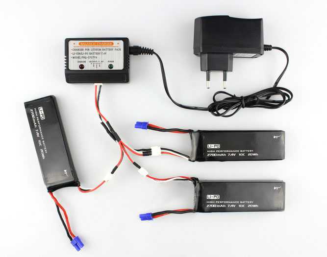 Hubsan X4 FPV Brushless H501C RC Quadcopter Spare Parts: 3pcs Battery 7.4V 2700mAh + 1 To 3 Charging Cable + Charger + Charger box