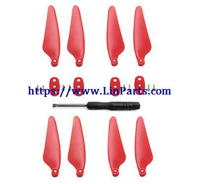 LinParts.com - Hubsan Zino2+ Zino 2 Plus RC Drone spare parts: Red 2 pair of propellers