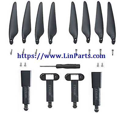 LinParts.com - Hubsan Zino2+ Zino 2 Plus RC Drone spare parts: Black Propeller + heightened spring stand