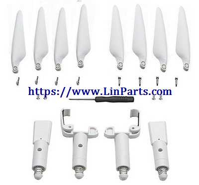 LinParts.com - Hubsan Zino2+ Zino 2 Plus RC Drone spare parts: White Propeller + heightened spring stand