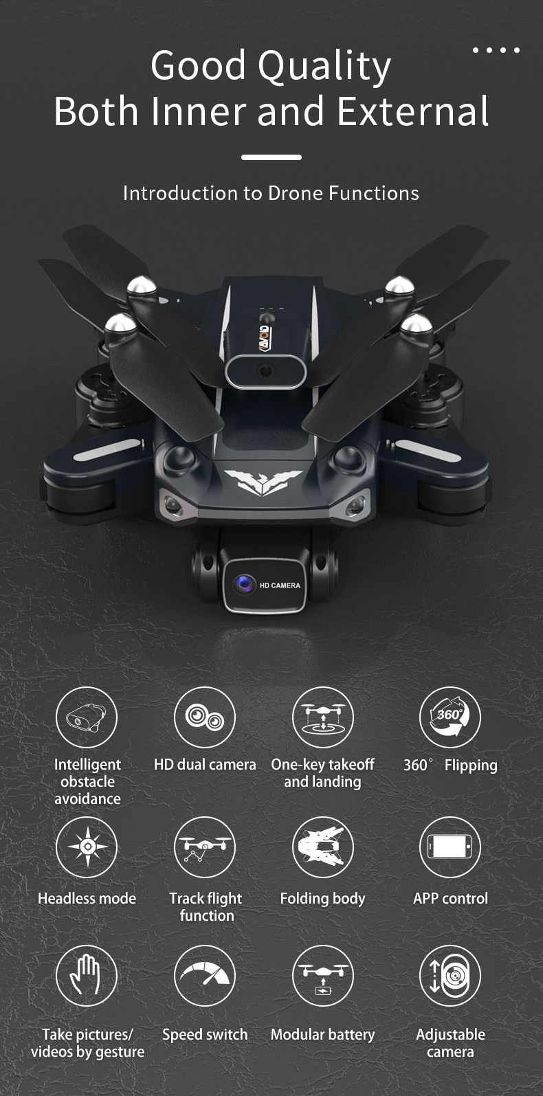 JJRC H109 Bat Rider Four-Direction Obstacle-Avoidance&Dual-Camera Drone