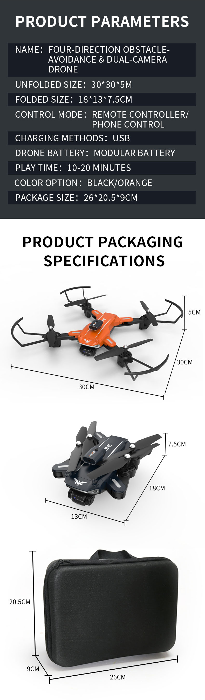 JJRC H109 Bat Rider Four-Direction Obstacle-Avoidance&Dual-Camera Drone