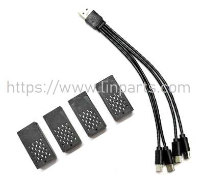 JJRC H128 4pcs batteries with 1-to-4 USB charging cable - JJRC H128 RC Glider spare parts JJRC H128 4pcs batteries with 1-to-4 USB charging cable - JJRC H128 RC Glider spare parts